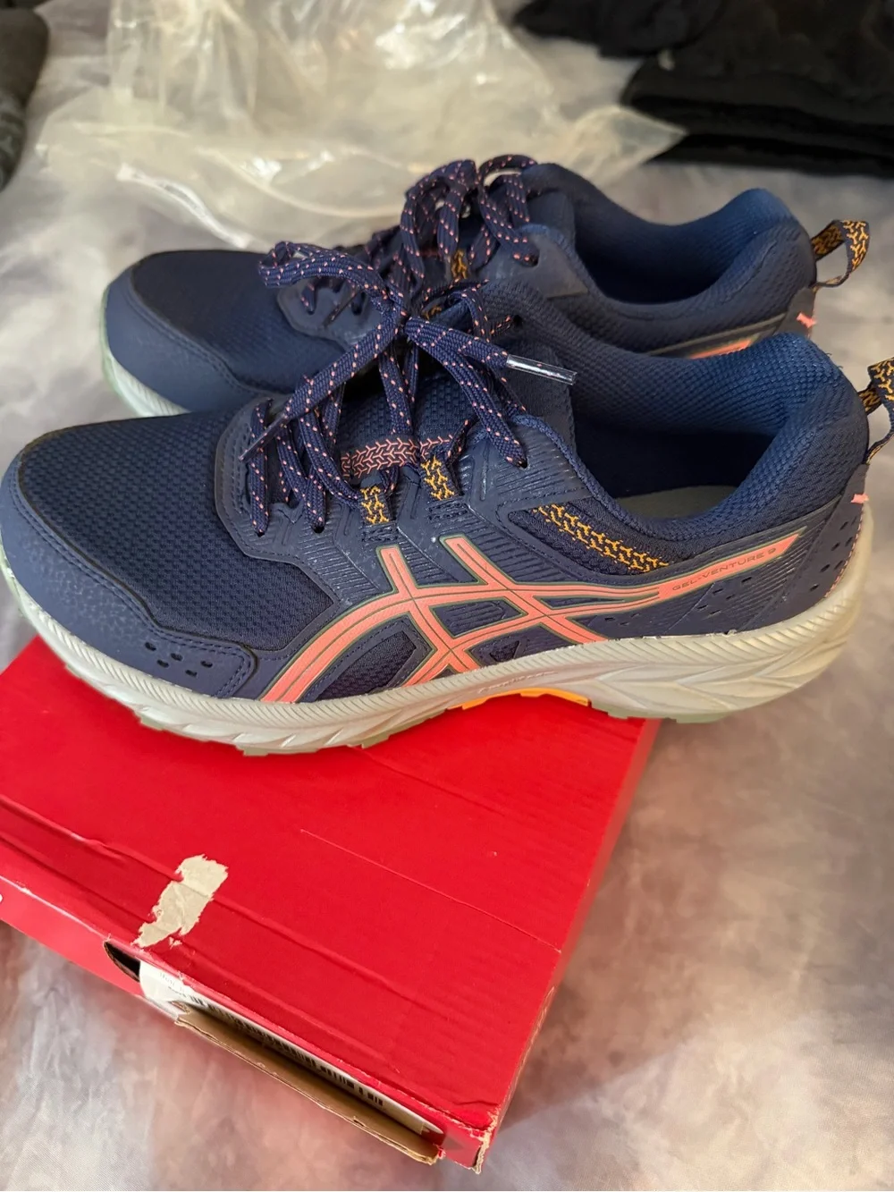 ASICS Ortholite Blue with Pink Accent Hiking Sneakers